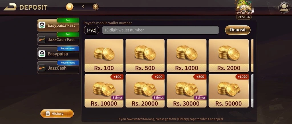 Royalx777 Deposit and Withdraw Options