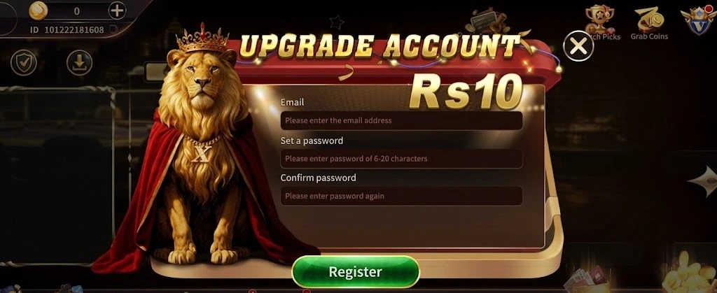 Royalx777 Game Register Process