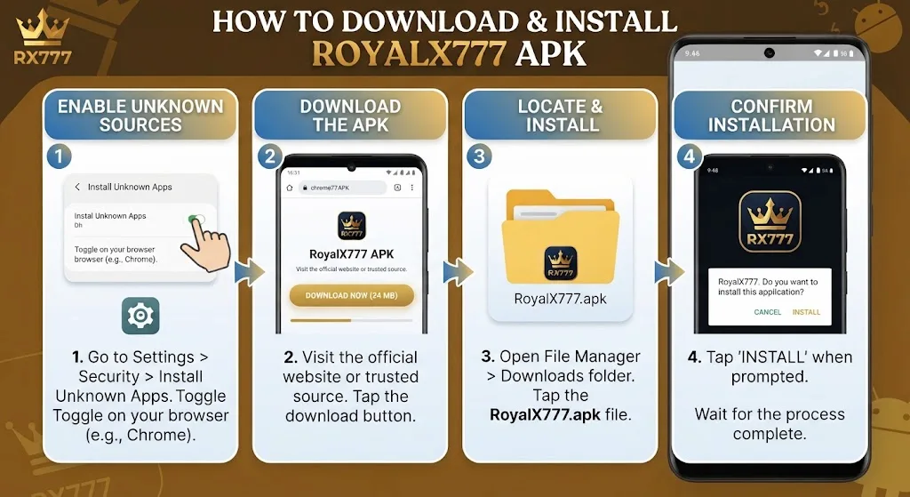 RoyalX777 Download Process